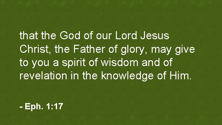 that the God of our Lord Jesus Christ, the Father of glory, may give