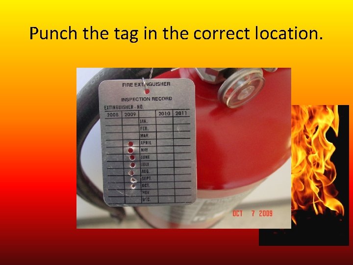 Punch the tag in the correct location. 