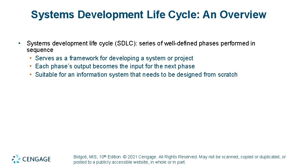 Systems Development Life Cycle: An Overview • Systems development life cycle (SDLC): series of Systems Development Life Cycle: An Overview • Systems development life cycle (SDLC): series of