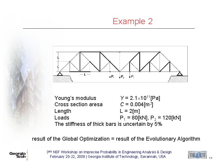 Example 2 Young’s modulus Y = 2. 1 1011[Pa] Cross section aresa C =