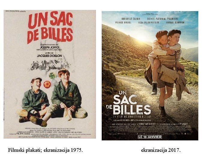 Filmski plakati; ekranizacija 1975. ekranizacija 2017. 