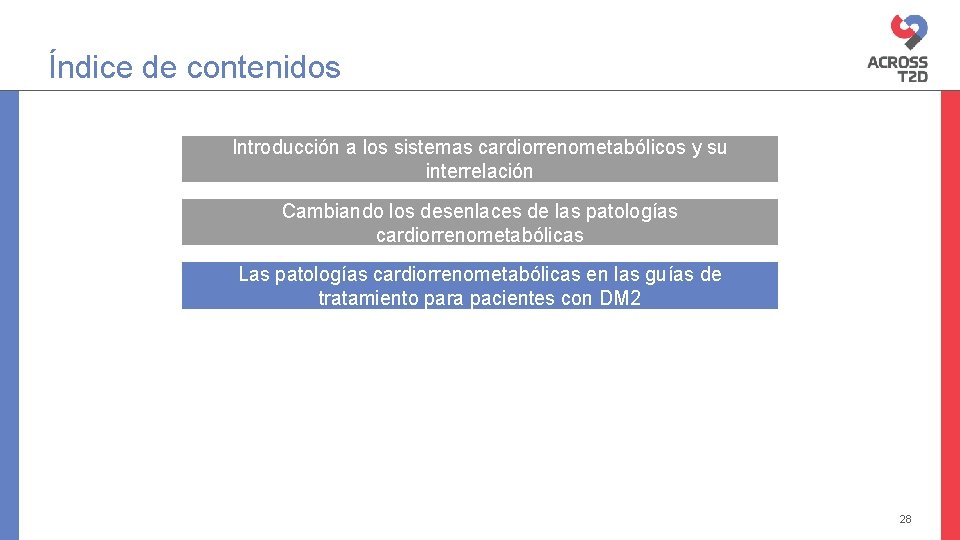 Índice de contenidos Introducción a los sistemas cardiorrenometabólicos y su interrelación Cambiando los desenlaces