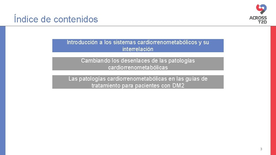 Índice de contenidos Introducción a los sistemas cardiorrenometabólicos y su interrelación Cambiando los desenlaces