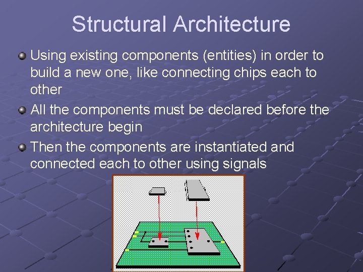 Structural Architecture Using existing components (entities) in order to build a new one, like
