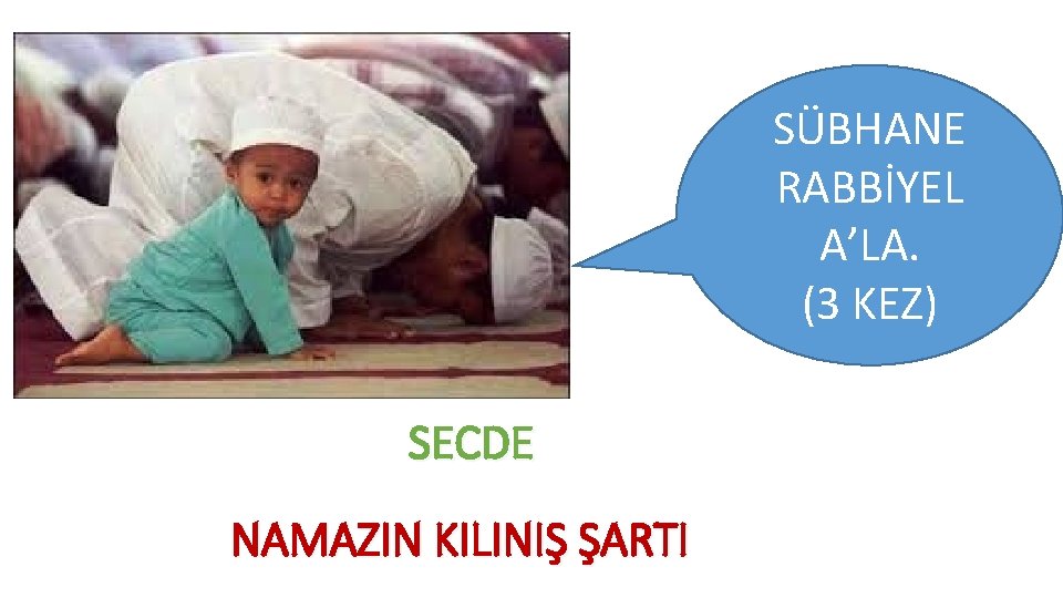 SÜBHANE RABBİYEL A’LA. (3 KEZ) SECDE NAMAZIN KILINIŞ ŞARTI 