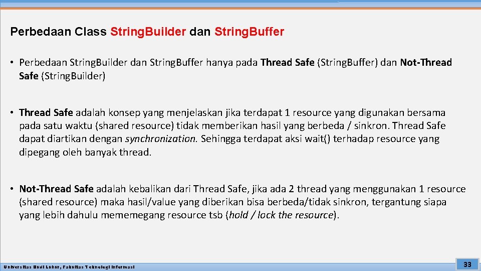 Perbedaan Class String. Builder dan String. Buffer • Perbedaan String. Builder dan String. Buffer