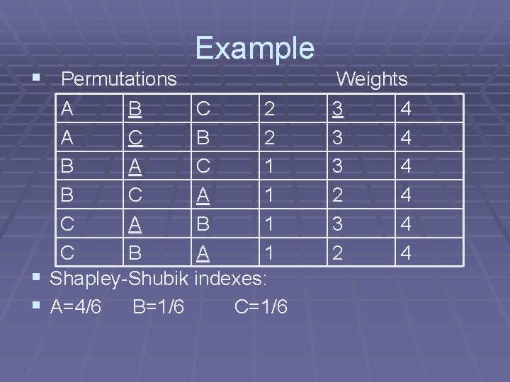 § Permutations § § Example A B C 2 A C B 2 B