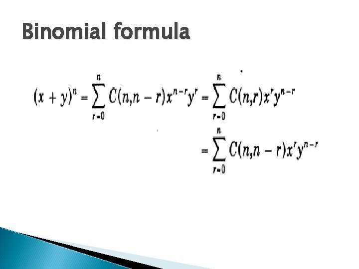 Binomial formula  Binomial formula