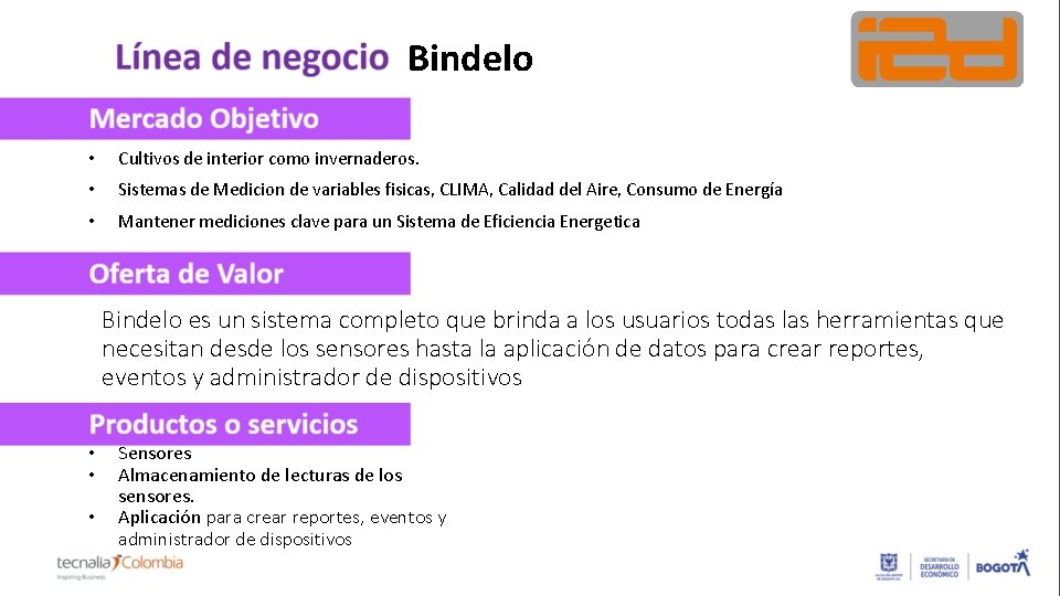 Bindelo • Cultivos de interior como invernaderos. • Sistemas de Medicion de variables fisicas,