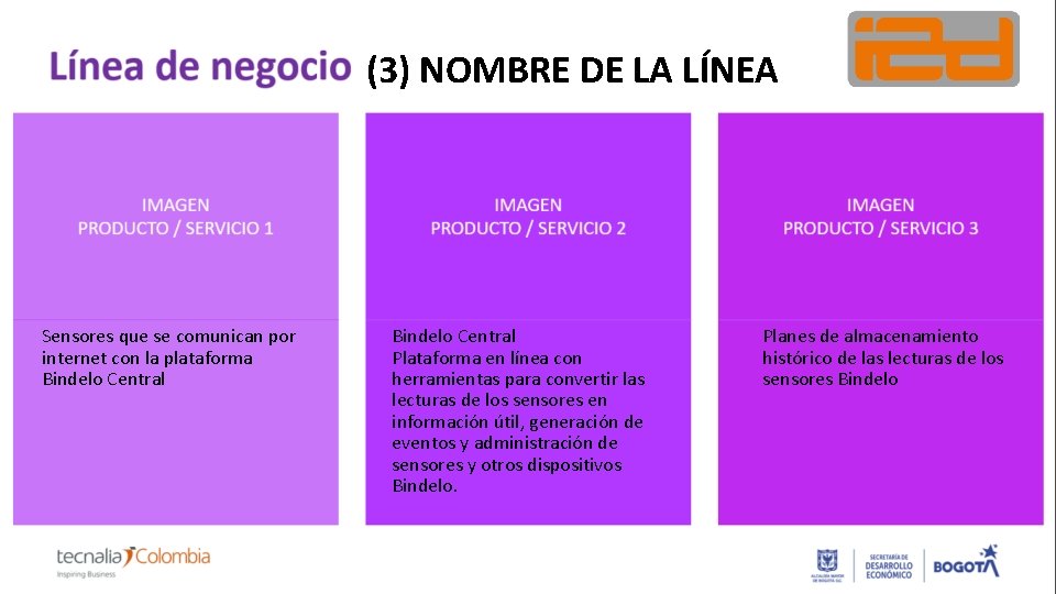 (3) NOMBRE DE LA LÍNEA Sensores que se comunican por internet con la plataforma