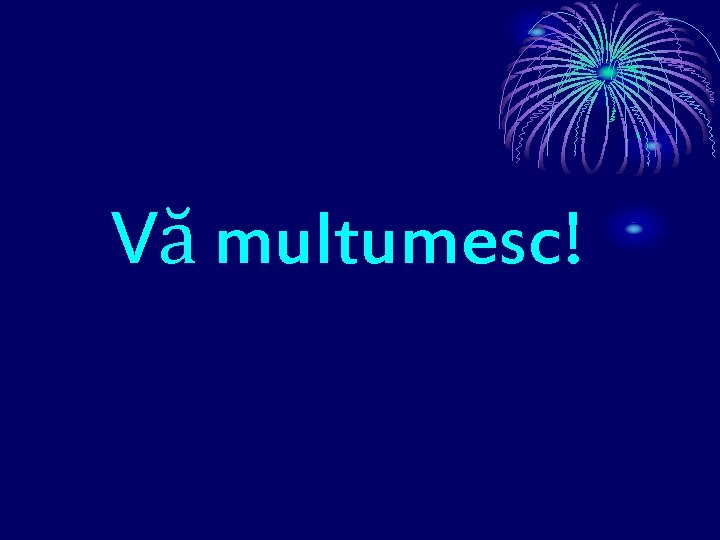 Vă multumesc! 