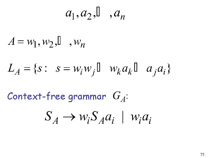 Context-free grammar : 75 