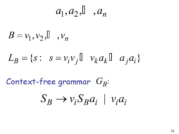 Context-free grammar : 76 