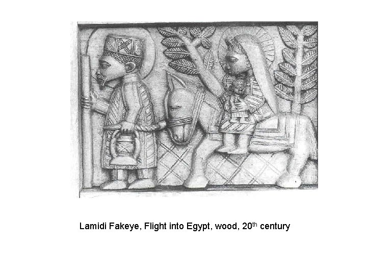 Lamidi Fakeye, Flight into Egypt, wood, 20 th century 
