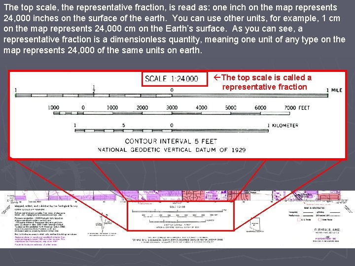 The top scale, the representative fraction, is read as: one inch on the map