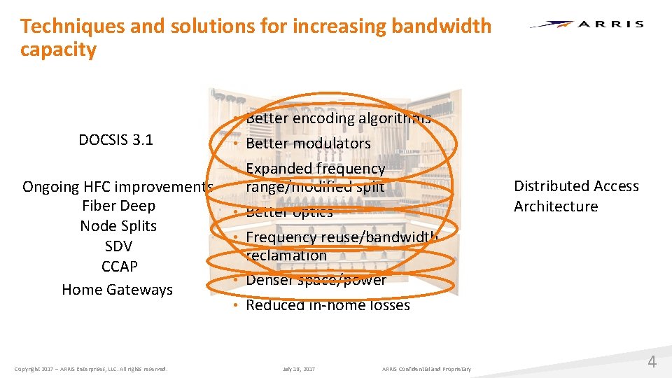 Techniques and solutions for increasing bandwidth capacity • Better encoding algorithms DOCSIS 3. 1 Techniques and solutions for increasing bandwidth capacity • Better encoding algorithms DOCSIS 3. 1