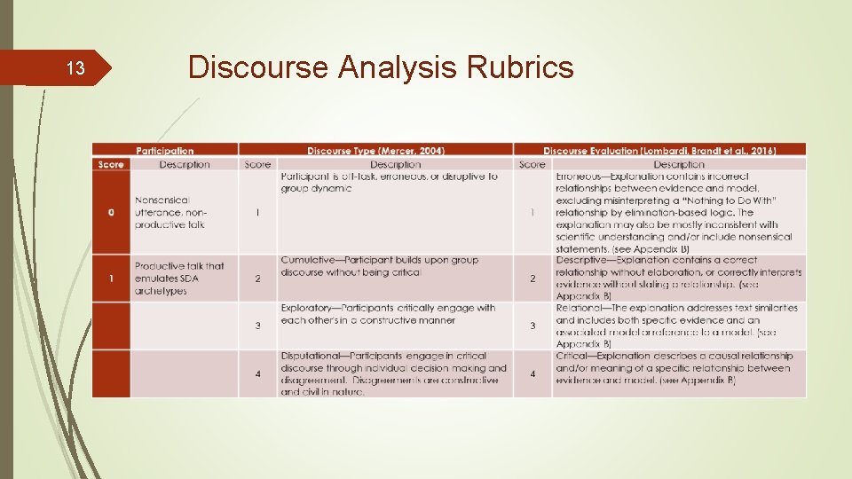 13 Discourse Analysis Rubrics 