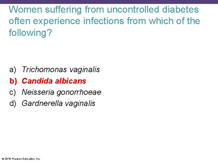 Women suffering from uncontrolled diabetes often experience infections from which of the following? a)