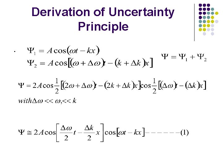 Derivation of Uncertainty Principle. 