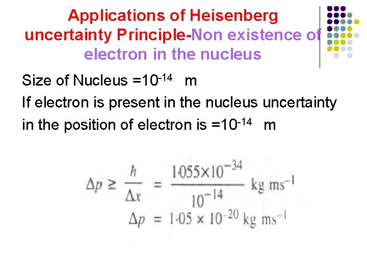 Applications of Heisenberg uncertainty Principle-Non existence of electron in the nucleus Size of Nucleus