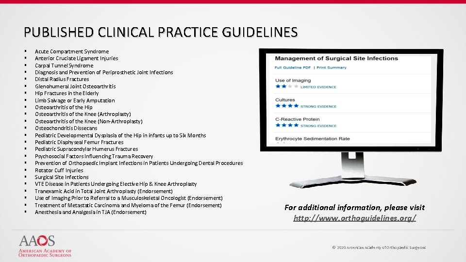 PUBLISHED CLINICAL PRACTICE GUIDELINES § § § § § § Acute Compartment Syndrome Anterior