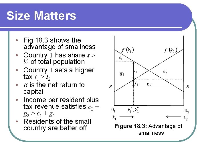 Size Matters • Fig 18. 3 shows the advantage of smallness • Country 1