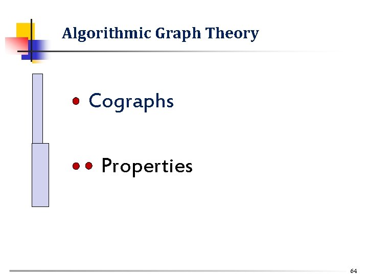 Algorithmic Graph Theory Cographs Properties 64 