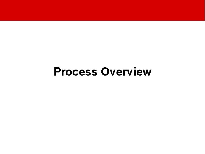 Process Overview Process Overview