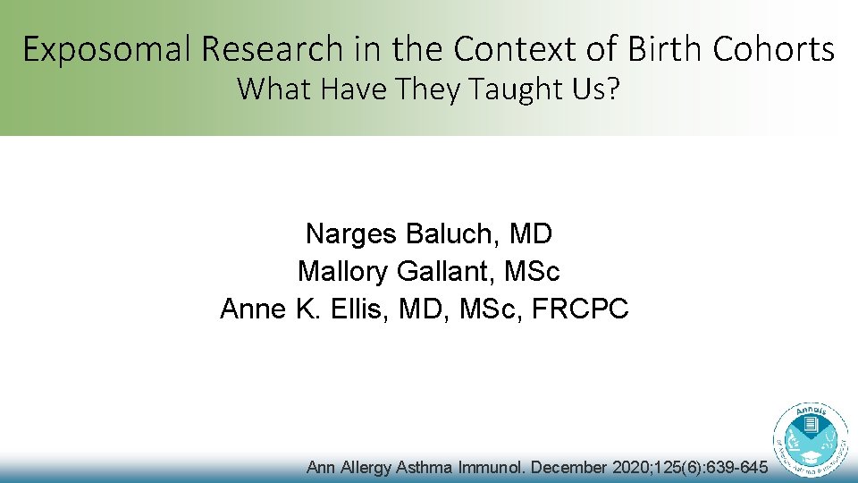 Exposomal Research in the Context of Birth Cohorts What Have They Taught Us? Narges