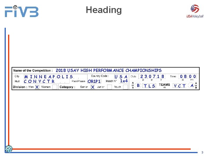 Heading 2018 USAV HIGH PERFORMANCE CHAMPIONSHIPS 2 3 0 7 1 8 U S