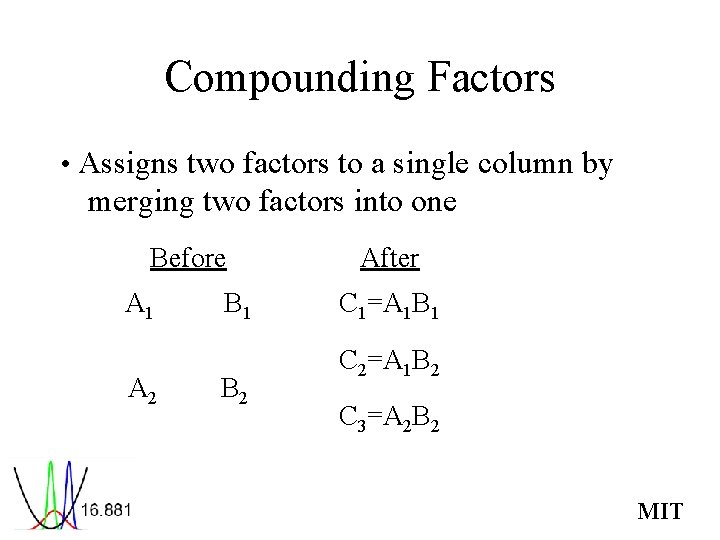 Compounding Factors • Assigns two factors to a single column by merging two factors