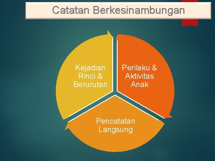 Catatan Berkesinambungan Kejadian Rinci & Berurutan Perilaku & Aktivitas Anak Pencatatan Langsung 