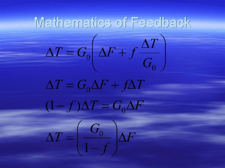 Mathematics of Feedback 