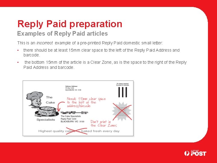 Reply Paid preparation Examples of Reply Paid articles This is an incorrect example of