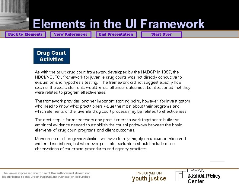 Elements in the UI Framework Back to Elements View References End Presentation Start Over