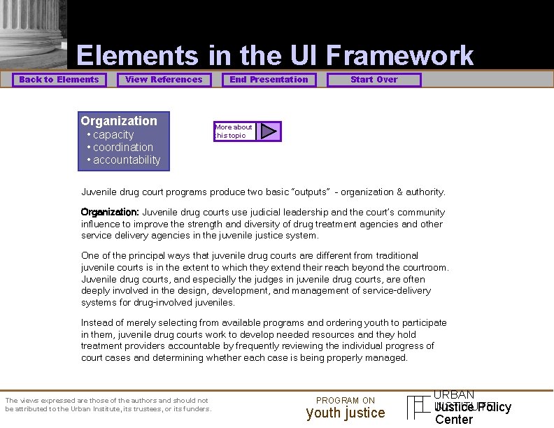 Elements in the UI Framework Back to Elements View References Organization • capacity •