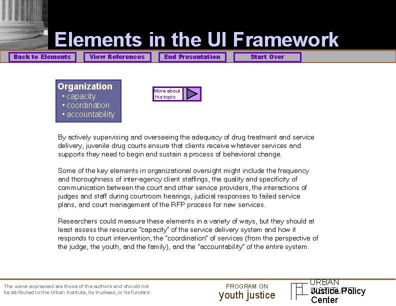 Elements in the UI Framework Back to Elements View References Organization • capacity •