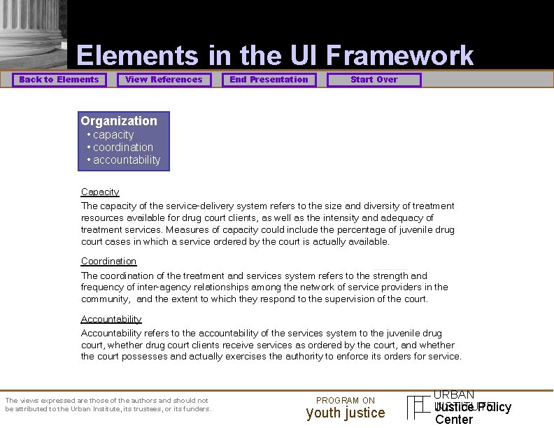 Elements in the UI Framework Back to Elements View References End Presentation Start Over