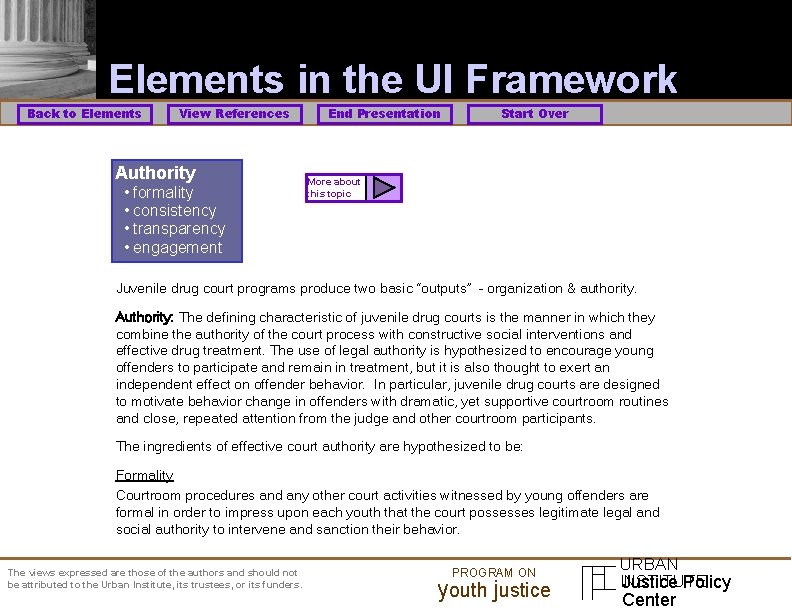 Elements in the UI Framework Back to Elements View References Authority • formality •