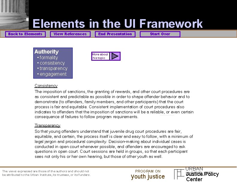 Elements in the UI Framework Back to Elements View References Authority • formality •