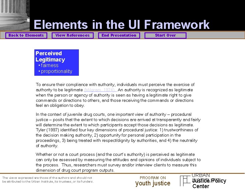 Elements in the UI Framework Back to Elements View References End Presentation Start Over