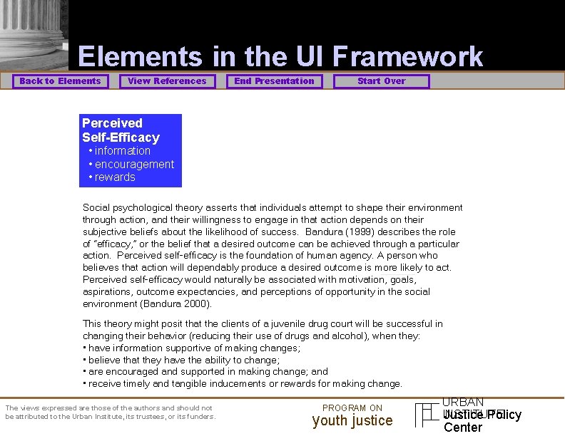 Elements in the UI Framework Back to Elements View References End Presentation Start Over
