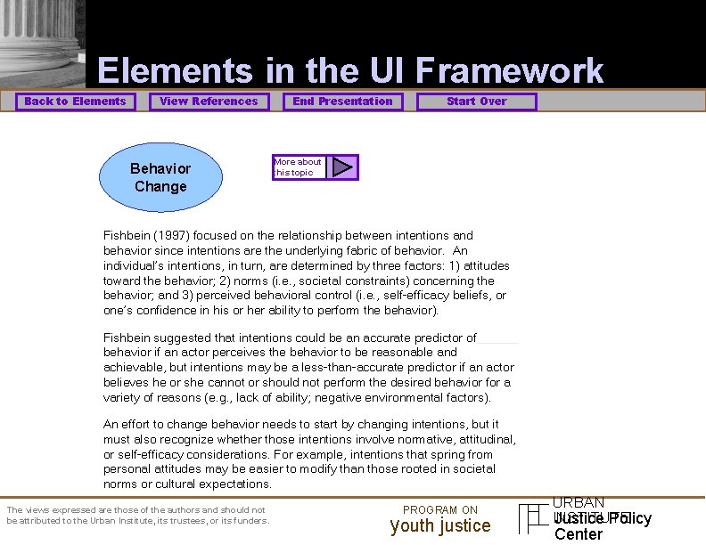 Elements in the UI Framework Back to Elements View References Behavior Change End Presentation