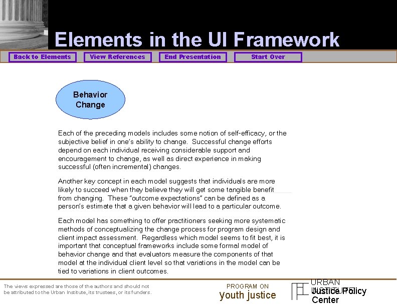 Elements in the UI Framework Back to Elements View References End Presentation Start Over