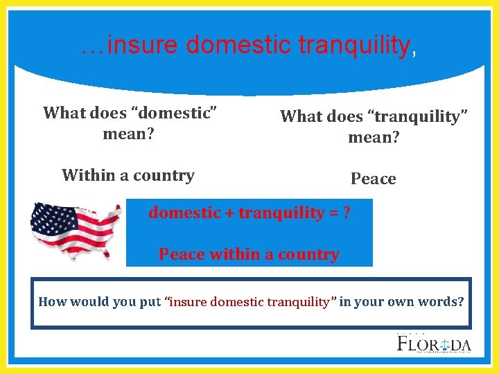 Preamble Breakdown Interpreting the intentions of the Preamble