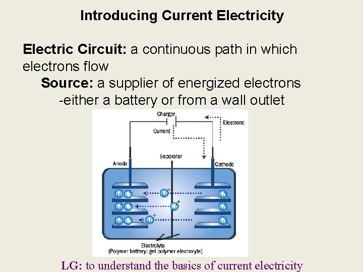 Introducing Current Electricity Electric Circuit: a continuous path in which electrons flow Source: a Introducing Current Electricity Electric Circuit: a continuous path in which electrons flow Source: a