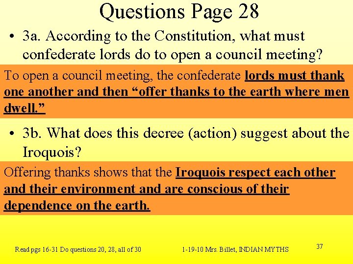 Questions Page 28 • 3 a. According to the Constitution, what must confederate lords