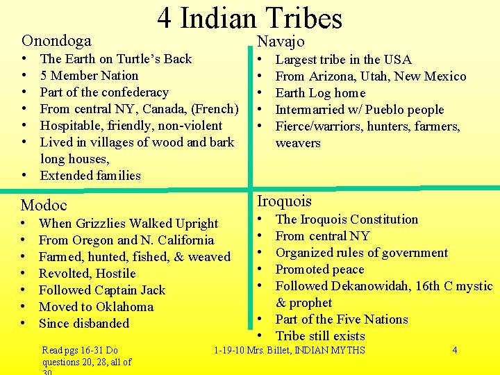 Onondoga 4 Indian Tribes Navajo • • • The Earth on Turtle’s Back 5