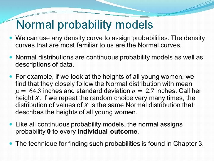 Normal probability models 