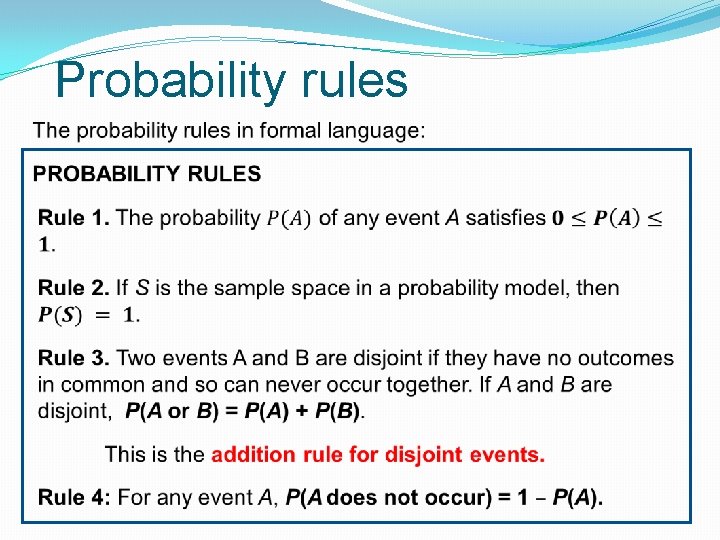 Probability rules 